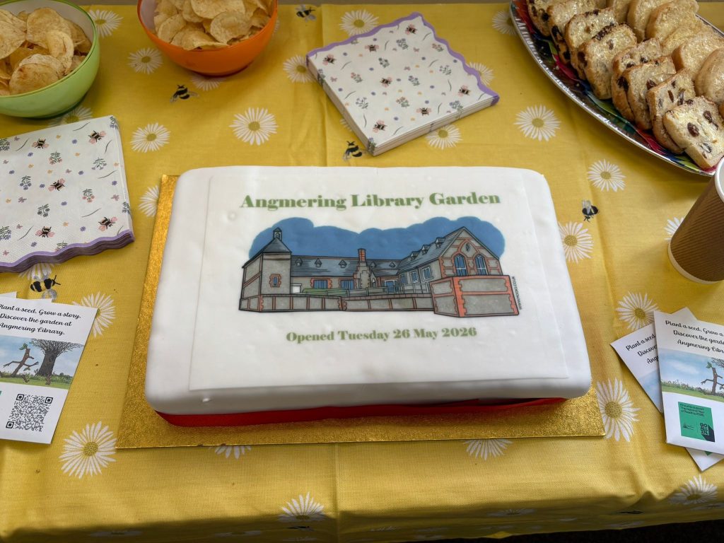 Angmering Library Garden opening event cake